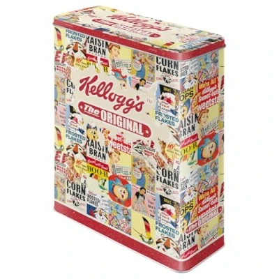 Imagen de Nostalgic Art Caja de Almacenamiento Retro XL Kellogg&#039;s Collage Idea Regalo para Cocina, Lata Grande Cereales, Diseño Vintage, 4 l