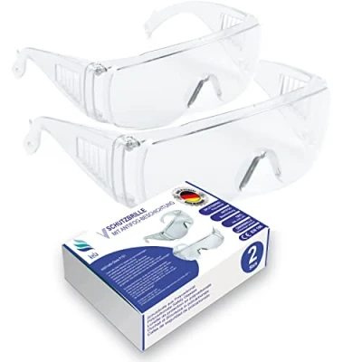 Imagen de kela 2x gafas de seguridad P1S1 I Made in Germany trabajo con Lentes antivaho y protección UV ligeras transparentes Cubregafas protectoras deportivas