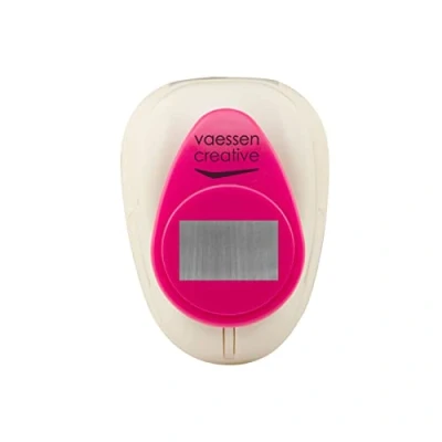 Imagen de Vaessen Creative Perforadora Rectángulo, 2,5 cm, 1 Unidad, hasta 160g, para Manualidades y Scrapbooking, Blanco Rosa, medium
