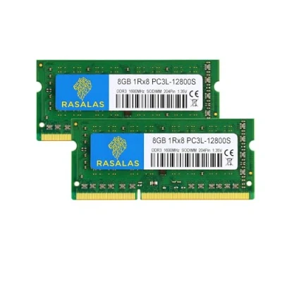 Imagen de Rasalas Kit de 16 GB (2 x 8 GB) 1Rx8 PC3L 12800S DDR3L 1600MHz SODIMM DDR3 RAM 1.35V CL11 204 Pin PC3 12800 Memoria portátil 8GB