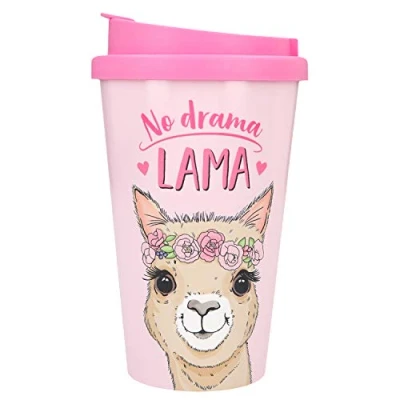 Imagen de Depesche 2180.010 To Go Vaso de plástico con texto No Drama Lama (350 ml)