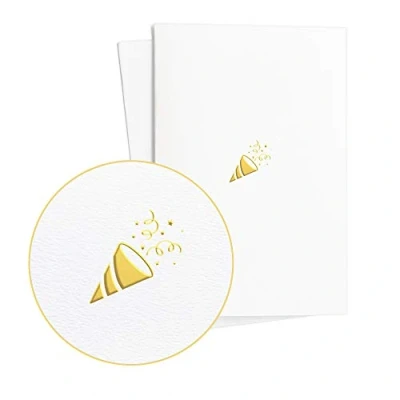 Imagen de Diese Klappkarten tarjeta de cumpleaños (juego 2 unidades), diseño confeti en relieve dorado, original como u otros momentos exclusivos, E07