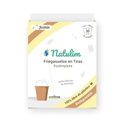 Imagen de Natulim Fregasuelos en Tiras Ecológico (30 usos) Eco, Limpiapisos, Limpiador de Suelos Made in Spain Limpia sin Ensuciar el Planeta (Fragancia Jazmín)