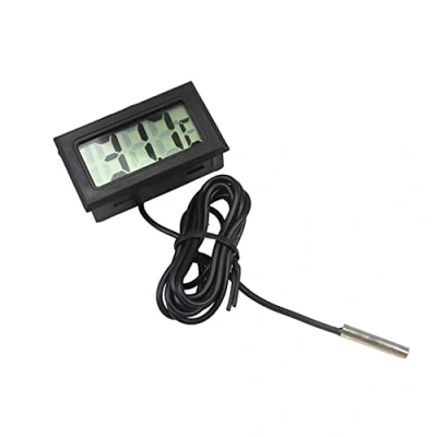 Imagen de Fasizi Termómetro digital LCD con monitor de temperatura sonda externa para refrigerador, congelador, acuario, color negro