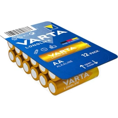 Imagen de Varta pila Longlife Power AA Mignon LR06 (paquete de 12 unidades), alcalina «Made in Germany» Adecuado para juguetes, linternas, mandos y otros aparatos que funcionan con pilas