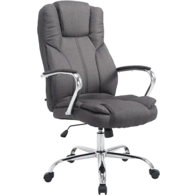 Imagen de CLP Silla de Oficina XXL Xanthos en Tela I Escritorio Regulable Altura Ejecutiva con Ruedas Color:, Color:Gris Oscuro
