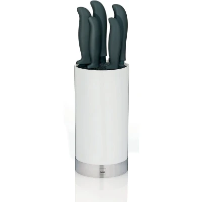 Imagen de Kela 11286 Acida Bloque portacuchillos (polipropileno, incluye 5 cuchillos de acero carbono), color blanco