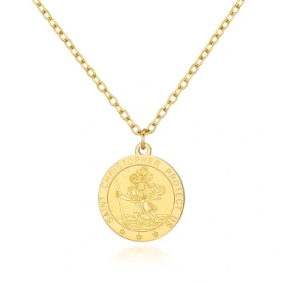 Imagen de Philip Jones Collar de Hombre San Cristóbal Acero Chapado en Oro