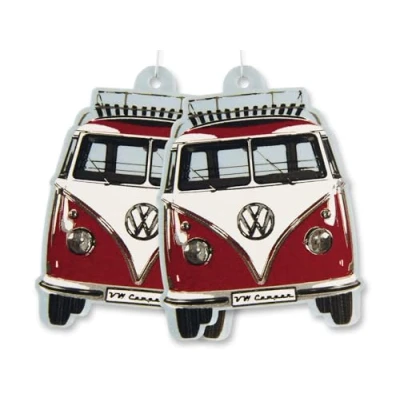 Imagen de BRISA VW Collection Ambientador para automóvil Volkswagen T1 Camper Bus en formato individual (Frente del Bus/Vainilla/Rojo/Conjunto de 2)