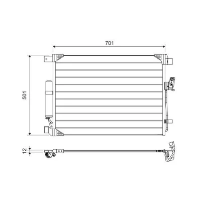 Imagen de VALEO 822605 Condensador con secador Aluminio 501 NISSAN: NP300 Navara Pick up