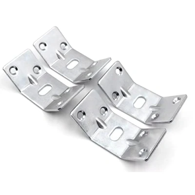Imagen de Design61 Juego de 4 herrajes angulares para muebles, patas mesa, acero 74,5 mm x 34,5