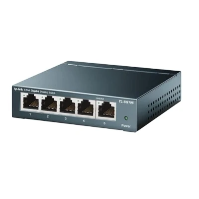 Imagen de TP Link TL SG105 5 Port Gigabit Ethernet Switch, Desktop/Wall Mount, Steel Case
