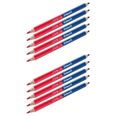 Imagen de Pelikan 810838 Lápices de colores (gruesos, triangulares) bicolor rojo y azul (10 unidades, gruesos)