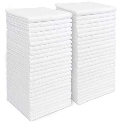 Imagen de AIDEA Bayetas de Limpieza Microfibra 50 Unidades, Toallas Reutilizables, Paños Lavable sin Rayas Pelusa para Casa, Cocina, Coche 29x29cm Blanco