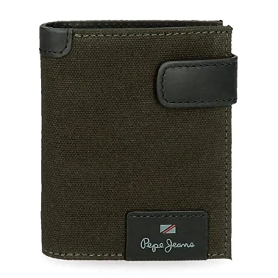 Imagen de Pepe Jeans Hilltop Cartera vertical con cierre de clic Verde 8,5x10,5x1 cms Piel