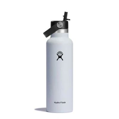 Imagen de Hydro Flask Standard Mouth Botella de Agua 621 ml (21 oz) Acero Inoxidable con Aislamiento al Vacío y Tapa Pajita Flexible White