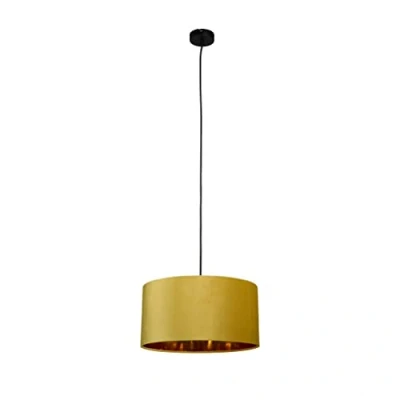 Imagen de Smartwares IDE 60057 Lámpara colgante, 40 cm de diámetro, un aplique con casquillo E27 para bombilla hasta 60 W, Iluminación Interior, IP20, Terciopelo amarillo ocre