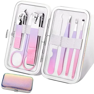 Imagen de Juego de cortaúñas para mujer, kit manicura uñas, aseo
