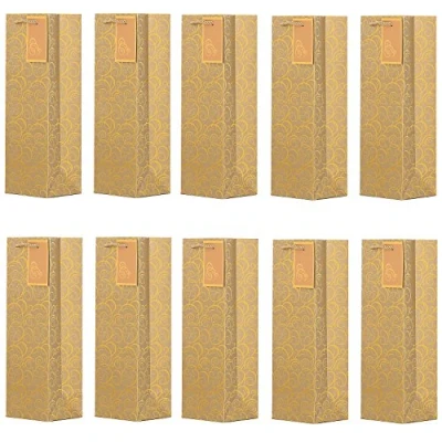 Imagen de Paquete de 10 pieces bolsos la botella nobles regalo oro para vino, cava y champán 36x12x10