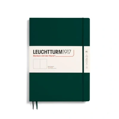 Imagen de LEUCHTTURM1917 370271 Libreta Master Slim (A4+) 225 x 315 mm, Tapa Dura, 123 páginas numeradas, Forest Green, Lisa