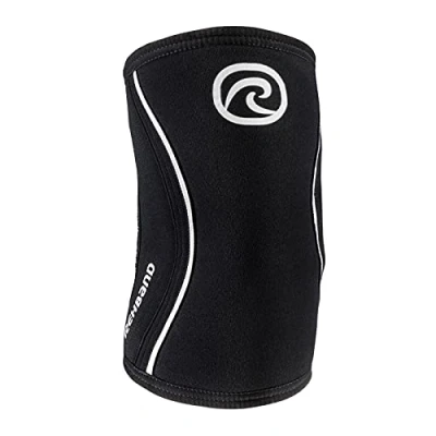 Imagen de Rehband Vendaje de codo fabricado en SBR/neopreno 5 mm, codera para musculación, diseño anatómico, antideslizante y ajustado, Color:Negro, Talla:M