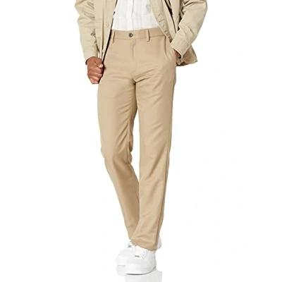 Imagen de Amazon Essentials Pantalón De Vestir Corte Estrecho con Parte Delantera Plana Hombre, Marrón Caqui, 32W / 32L
