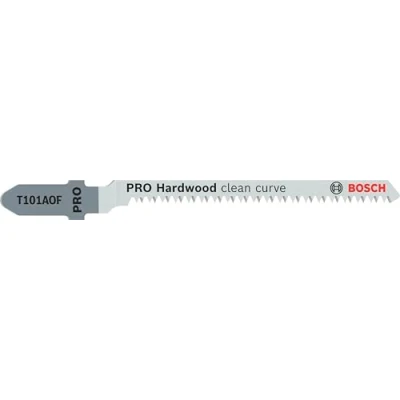 Imagen de Bosch Pro Hardwood Clean T101AOF Hoja de sierra calar (2 unidades, para madera dura, placa multiplex, longitud 83 mm, accesorio profesional)