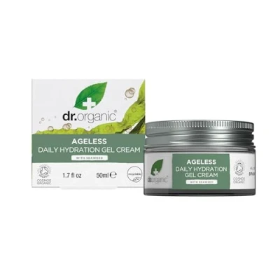 Imagen de Dr Organic Ageless Daily Hydration Gel Cream with Seaweed, Hydrating, Vegan, Cruelty Free, Paraben &amp; SLS Recycled Recyclable, Certified Organic, All Skin Types, 50ml