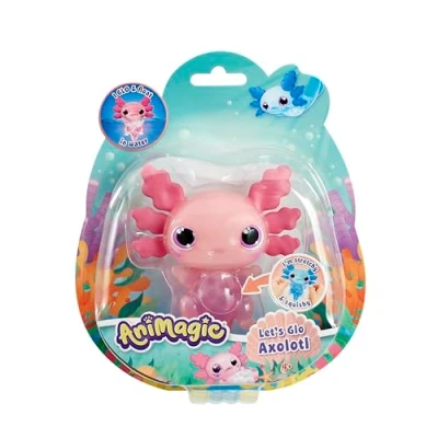 Imagen de ANIMAGIC Let’s Glo Axolotl Mascota Electrónica &amp; Lumínica Rosa Para Niños a Partir de 4 Años Juego Sensorial Experiencia Táctil Cuerpo Extensible Flota Brilla en el Agua