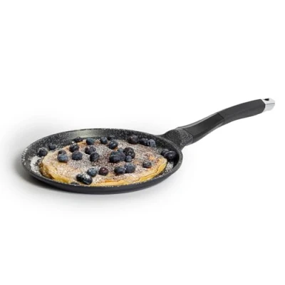 Imagen de ROYALTY LINE RL HCP26M Sartén para crepes (revestimiento de mármol, 26 cm), color negro