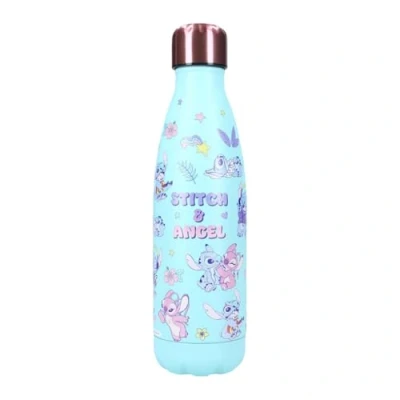 Imagen de My sweety pop Botella stitch de acero inoxidable para niños, adultos, comidas, 22,5 cm, 700 ml, hidratación, idea regalo, botella, color azul y rosa
