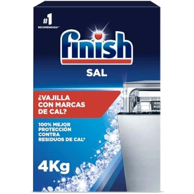Imagen de Finish Sal para Lavavajillas, Función Antical, Mayor Rendimiento del Lavaplatos, 4 kg