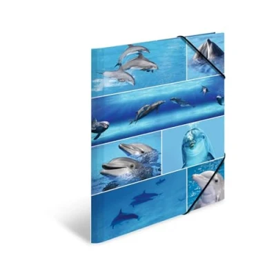 Imagen de HERMA 19221 carpeta de dibujo Animales con motivo Delfines, A3, cartón resistente, impresión interior, 1 palmo