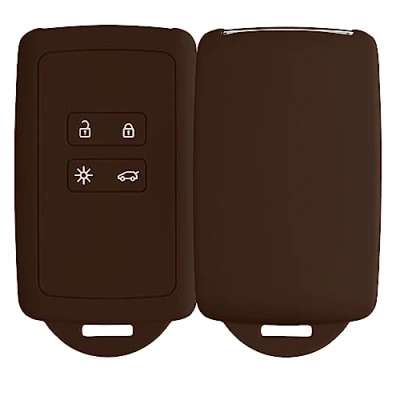 Imagen de kwmobile Funda de Silicona Compatible con Renault Llave Coche Smart Key 4 Botones (Solo Keyless Go) Carcasa Protectora para Llavero Case Mando Auto Chocolate