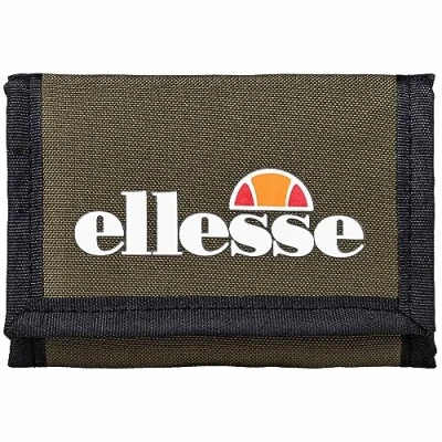 Imagen de Ellesse Clarino Wallet Cartera unisex con logotipo, cierre de velcro, compartimentos interiores, caqui, Casual