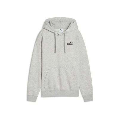 Imagen de PUMA Sudadera con capucha Essentials Comfort logo n.º 1 pequeño para mujer, Ropa, Light Gris Heather, 3XL