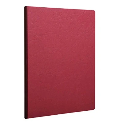 Imagen de Clairefontaine 795462C A5 Cuaderno de lino con rayas, 96 hojas, color rojo