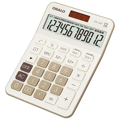 Imagen de Calculadora de Bolsillo OSALO Teclas Grandes Pantalla LCD Grande Computadora Oficina 12 Dígitos con Función Control (OS 130T)