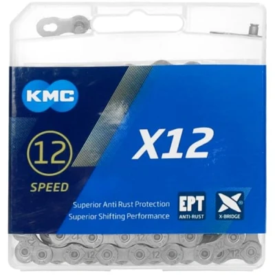 Imagen de KMC X12 Ept Cadena de 12 velocidades, Unisex, Plateado Oscuro, 126 Links