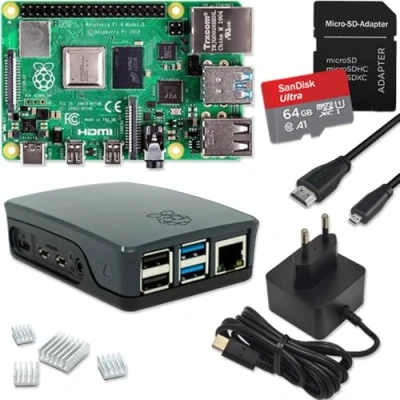 Imagen de Raspberry Pi 4 Model B 8GB Kit de iniciación escritorio (32 GB), color negro