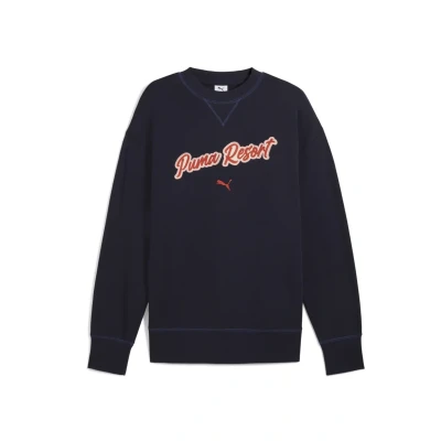 Imagen de Puma Premium ESS Relaxed Graphic CREW Unisex Sudadera, Talla: Medium, New navy