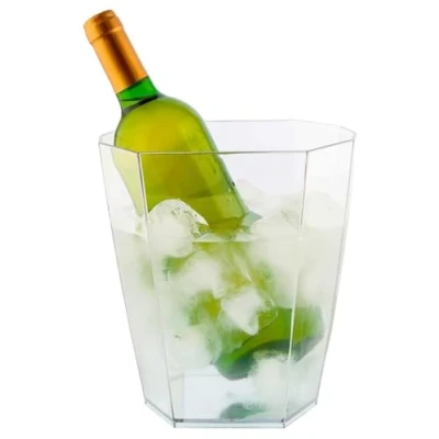 Imagen de Koala Spain (6 unidades) Cubitera acrílica 1 2 botellas, Color Transparente, Apilable, Diseño poligonal
