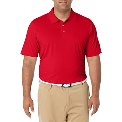 Imagen de Amazon Essentials Polo de Golf Secado Rápido Ajuste Normal Hombre, Rojo Intenso, L