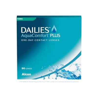 Imagen de Dailies AquaComfort Plus Lentes de contacto tóricas reemplazo diario, Pack 90, R 8.8 mm, D 14.4 cilindro 0.75, eje180, 4 Diopt