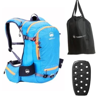 Imagen de TerraWest Core 22 Mochila de esquí (reflector Recco y protector espalda instalados) (azul océano/naranja)