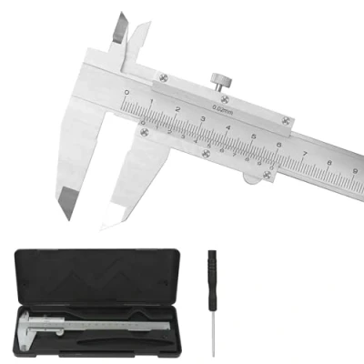Imagen de Calibrador Vernier, Pie de Rey Acero Inoxidable Caliper 150mm, Calibre Analógico Precisió Herramienta medición con Trae un Destornillador para Uso Doméstico e Industrial