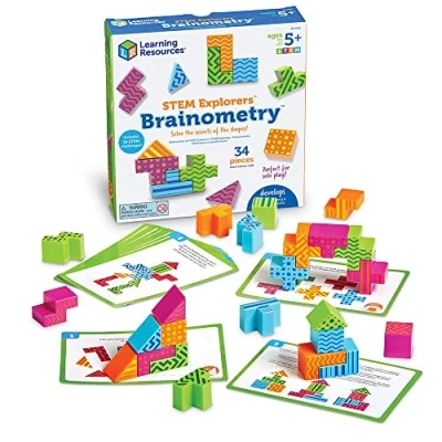 Imagen de Learning Resources Brainometry de Stem Explorers, razonamiento crítico y aptitudes Stem, puzle 3 Dimensiones para niños, 10 Pruebas 5+ años