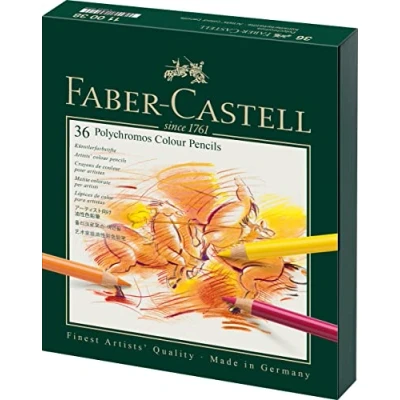 Imagen de Faber Castell 110038 Estuche estudio con 36 lápices de colores polychromos, multicolor