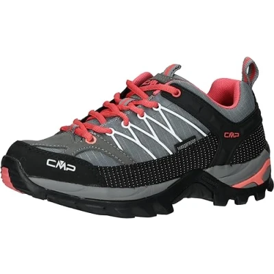 Imagen de CMP Rigel LOW Trekking SHOE WP Zapatillas de senderismo grey/corallo, Mujer, Talla: 37, Grey/corallo Zapatos