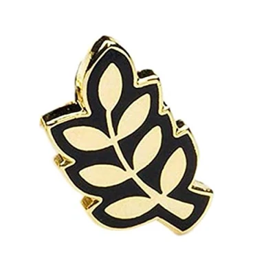 Imagen de The Masonic Collection pin de hoja acacia, ajuste embrague, Esmaltado negro y chapado en oro, un accesorio regalo útil para hombres masones,